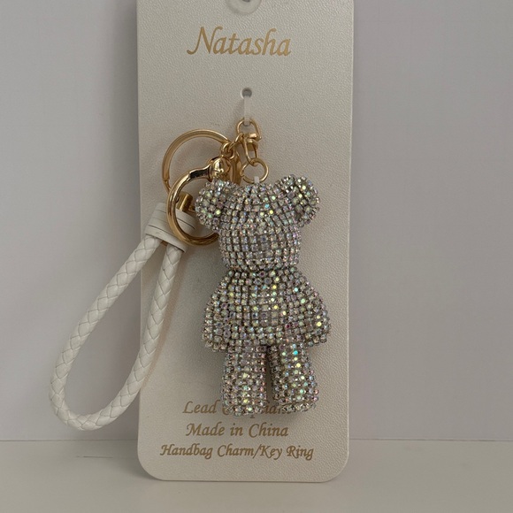 Natasha Couture Other - Natasha Couture Sparkling Silver Bear Key Ring